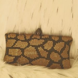 Black & Gold Rhinestone Clutch Purse